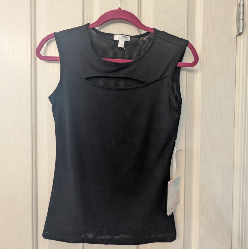 J for Justify Black Mesh Top